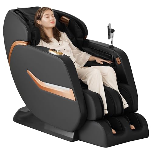 Zero Gravity SL-Track Shiatsu Full Body Massage Chair with Body Scan, Waist Heating, Bluetooth, Foot Rollers, 32 Airbags & Extended Footrest T182628