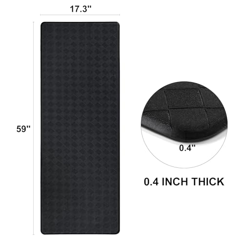 Grey Cushioned Anti Fatigue Kitchen Mats 2 PCS, 17.3"x 28"+17.3"x 47" Y45084