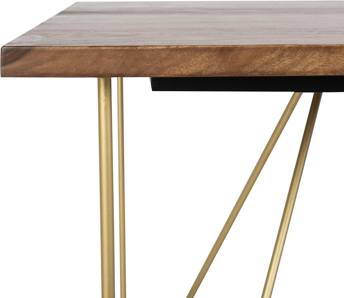 Walnut and Brass Dining Table A557
