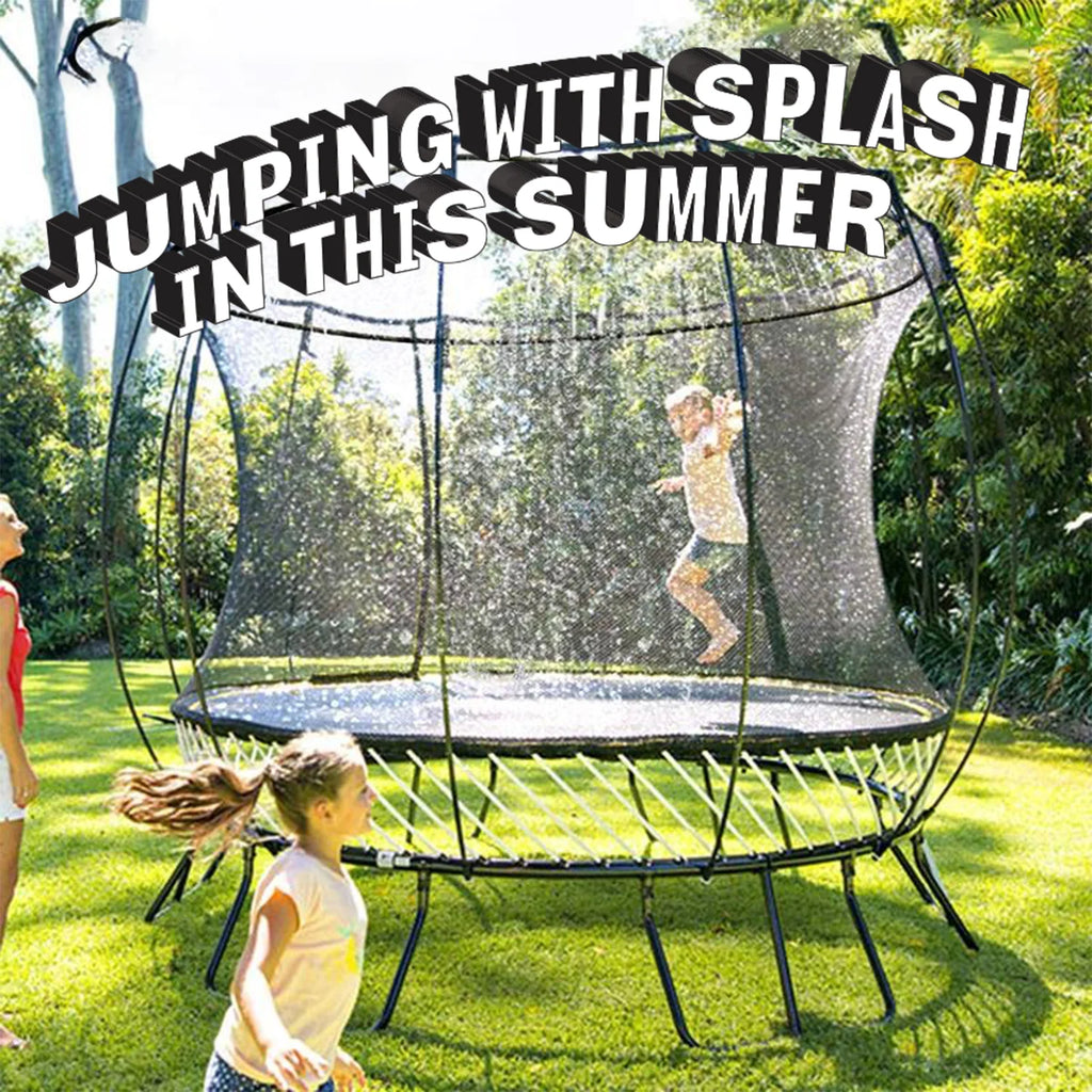 39 ft Black Outdoor Trampoline Water Sprinklers M323313