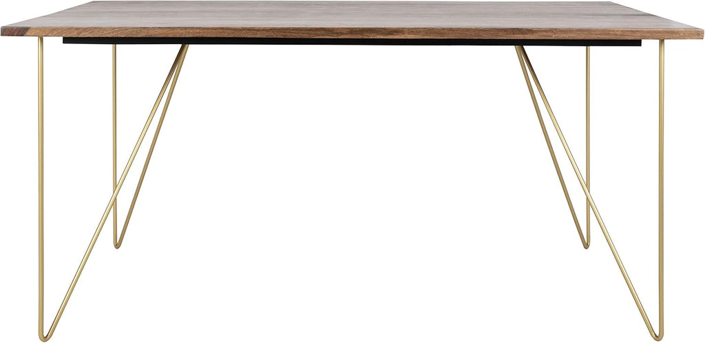 Walnut and Brass Dining Table A557