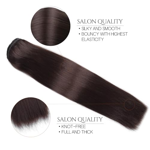 18 Inch 120g 8pcs Dark Brown Clip In Real Human Hair Extensions U359