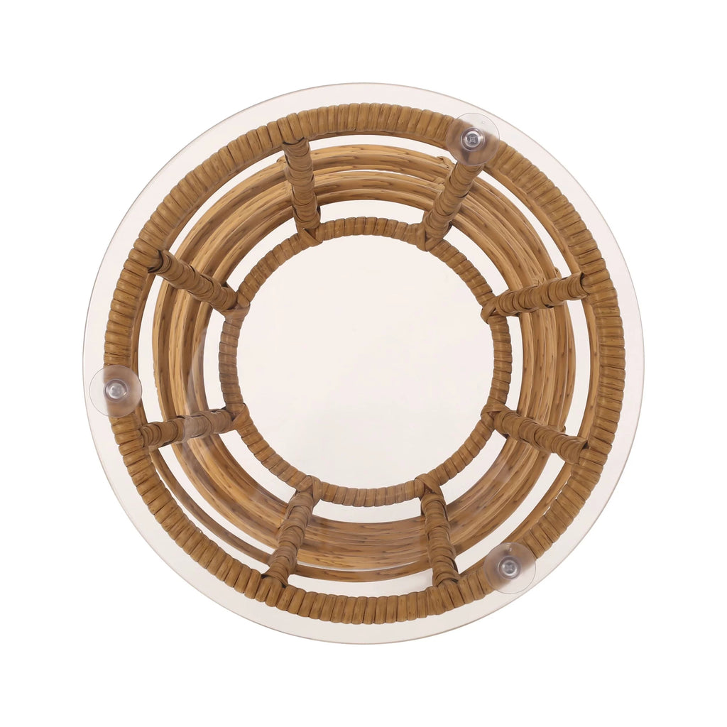 Outdoor Wicker Side Table Light Brown Z668778