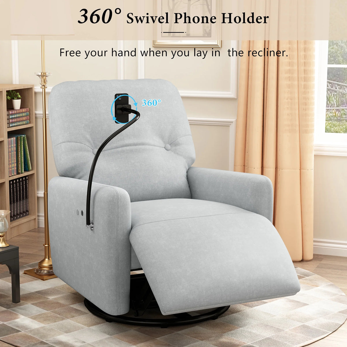 Grey 270 Degree Swivel Electric Recliner Sofa A515526