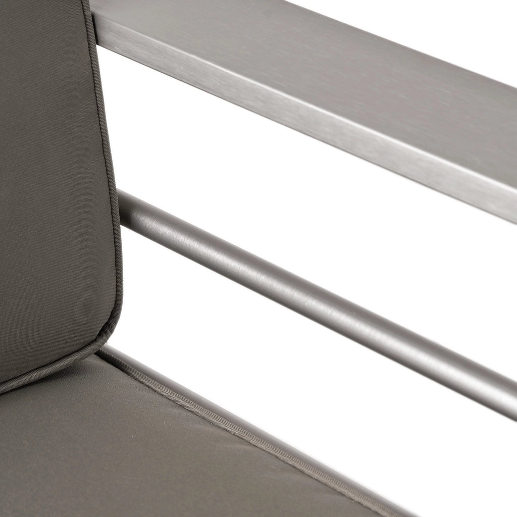 Aluminum Club Chairs with Cushions, Set of 2, Gray Z151