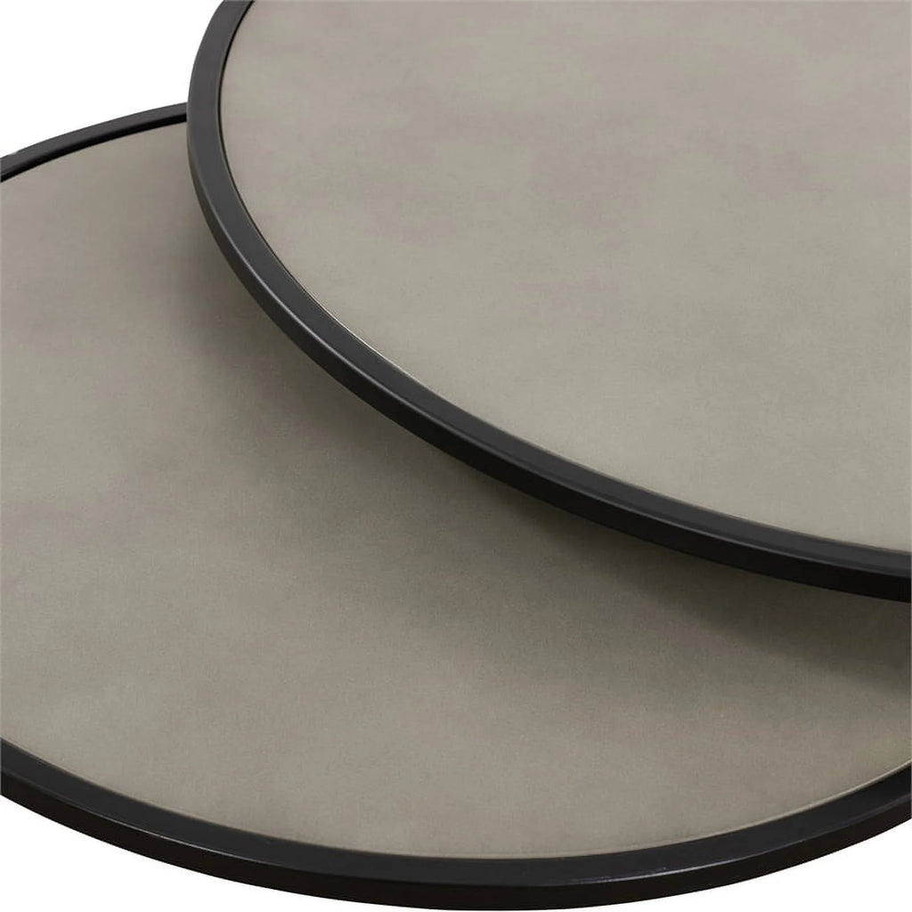 Black 2-Piece Metal Nesting End Table Set J881916