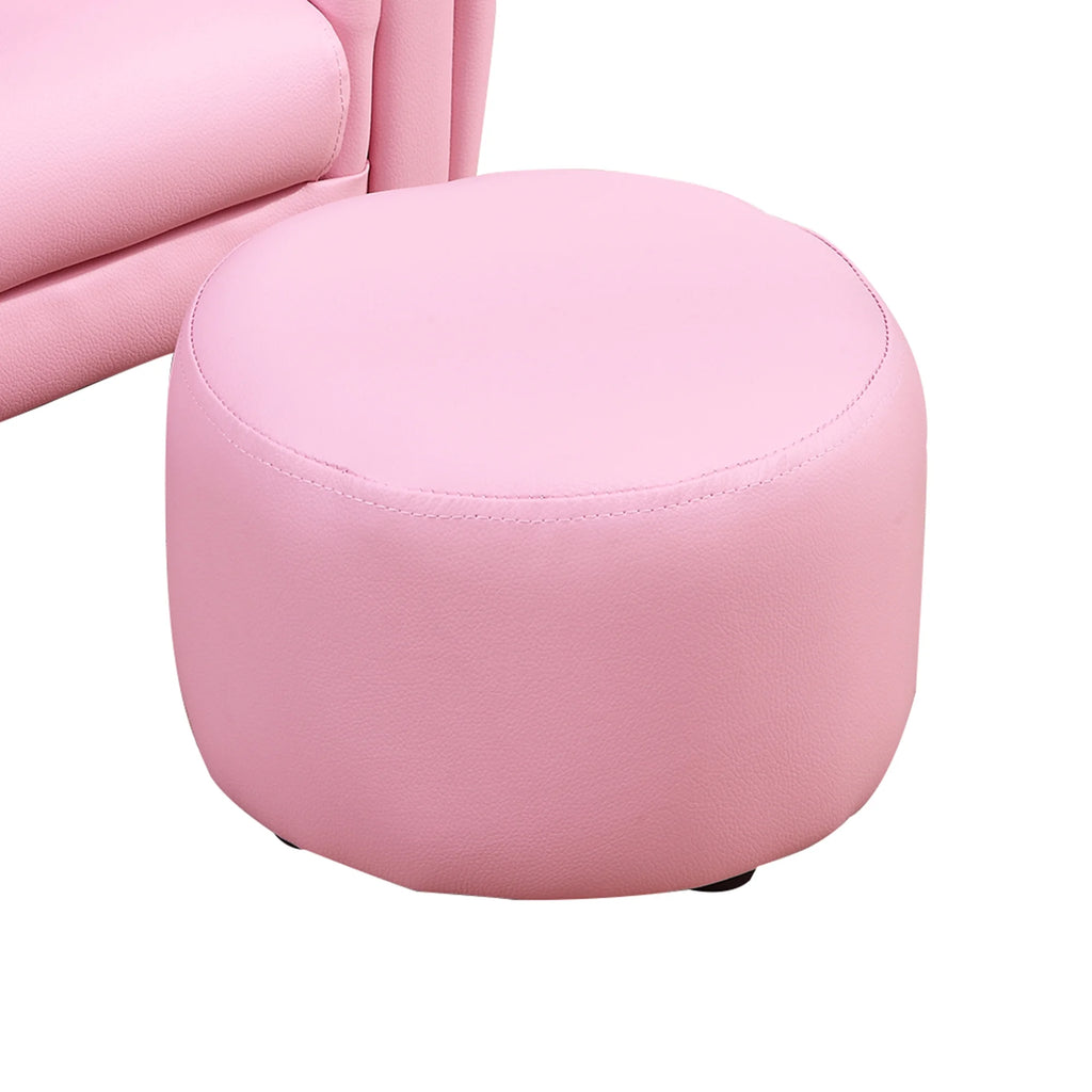 Pink Kids Sofa Chair with Ottoman P746100