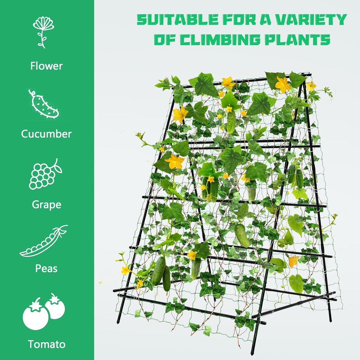 A-Frame Garden Trellis with Plant Support Clips Z653391