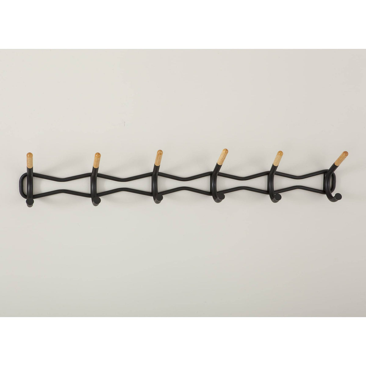 6 Hook Black Coat Wall Rack D395