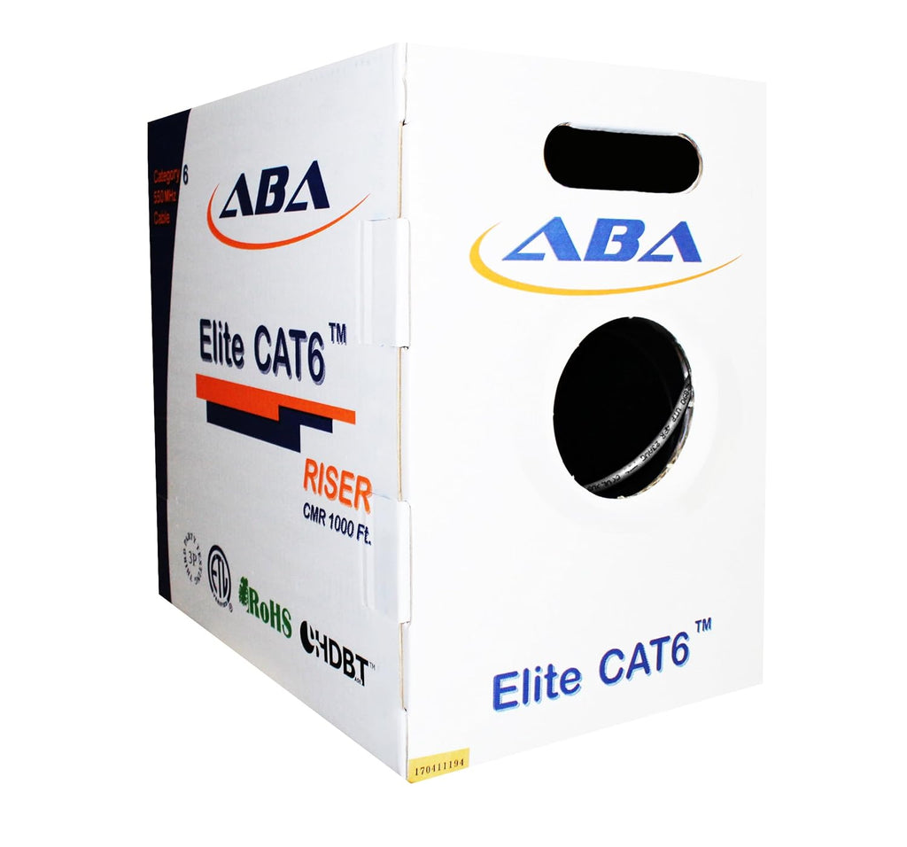 White 1000ft Cat6 Riser UTP 23AWG Bare Copper Ethernet Cable C548