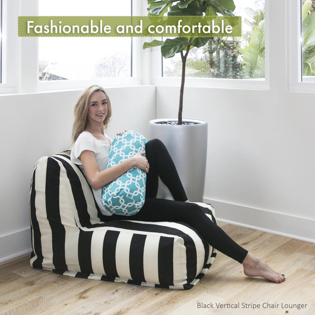 Black Chevron Chair Lounger Bean Bag O951044