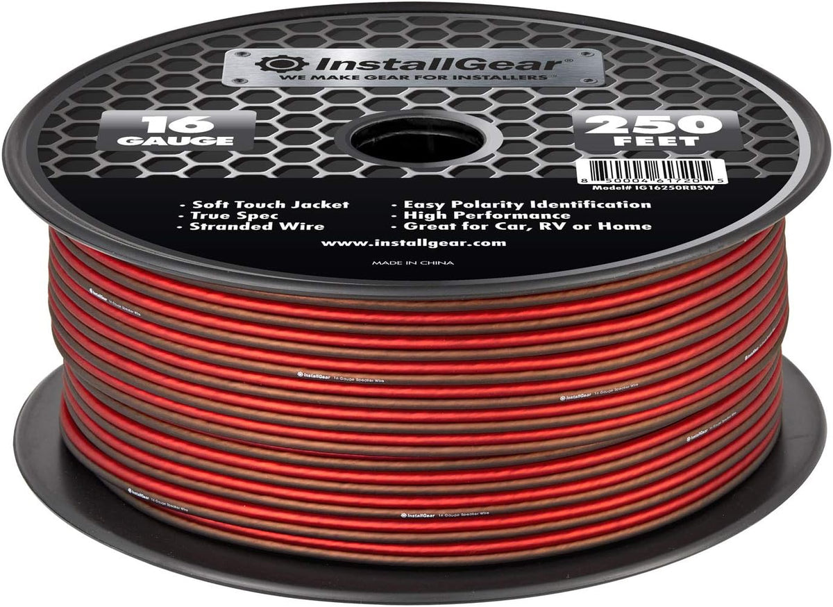 16 Gauge AWG 100ft Speaker Wire Cable Red/Black Pack of 2 I532