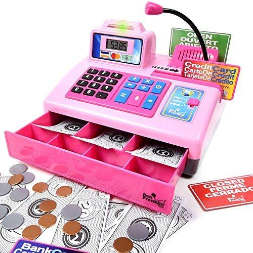Talking Cash Register Kit with Play Money and Store Set in Red Toy L308