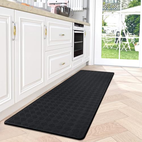 Grey Cushioned Anti Fatigue Kitchen Mats 2 PCS, 17.3"x 28"+17.3"x 47" Y45084