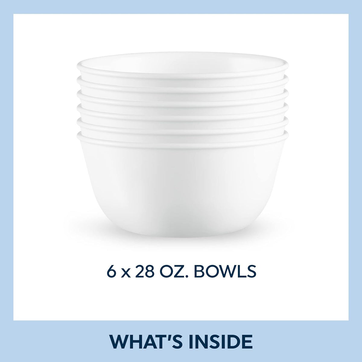 18 Piece Glass Dinnerware Set, Service for 6, 28 oz Soup Bowls Set of 6 Z7575
