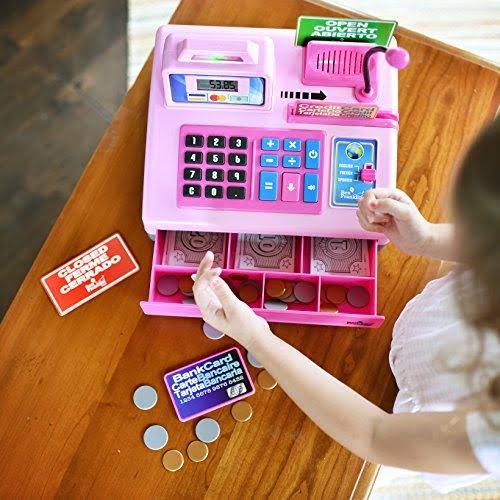Talking Cash Register Kit with Play Money and Store Set in Red Toy L308
