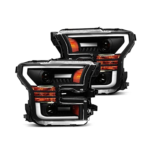 Jet Black Dual Projector Headlights with LED Tube F70271
