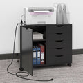 5 Drawer Wood File Cabinet with Charging Station H91423