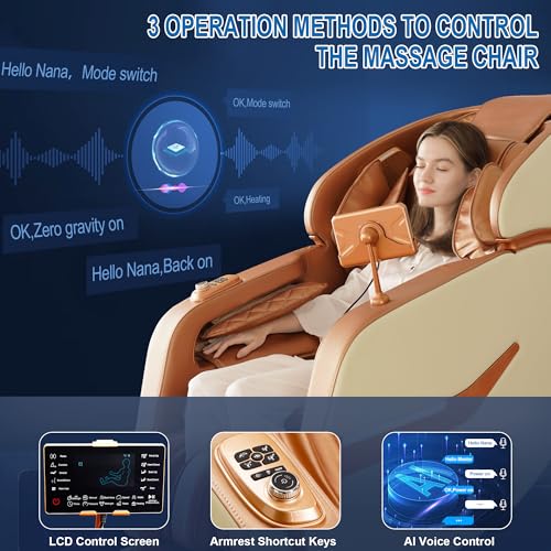Zero Gravity SL-Track Shiatsu Full Body Massage Chair with Body Scan, Waist Heating, Bluetooth, Foot Rollers, 32 Airbags & Extended Footrest T182628