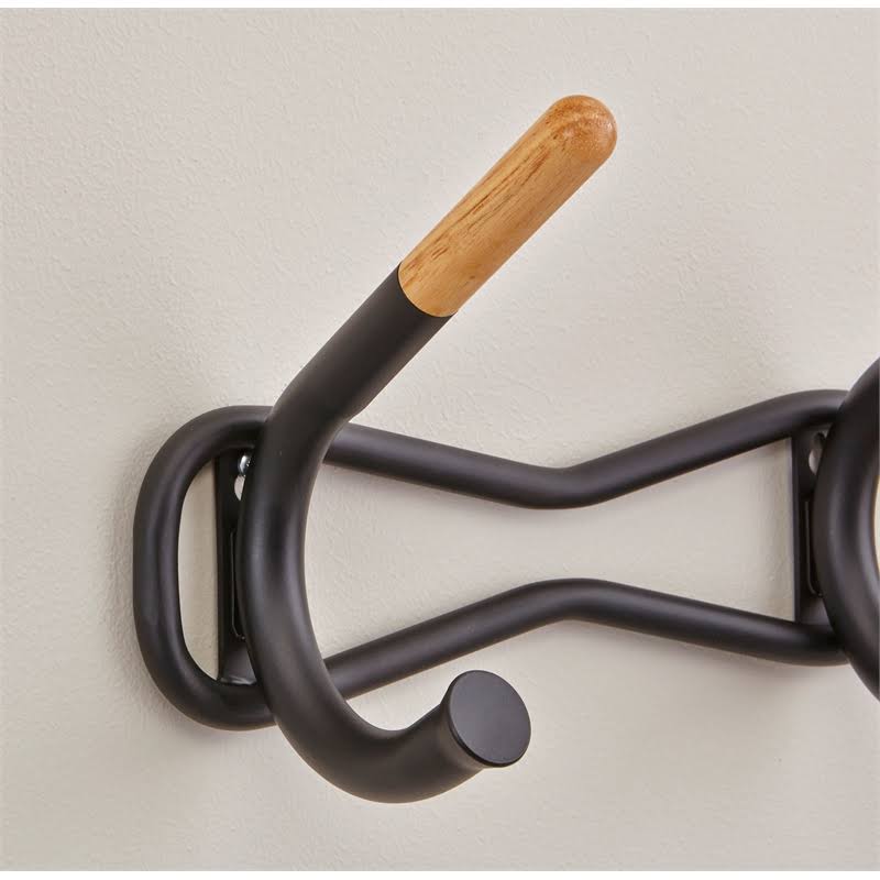 6 Hook Black Coat Wall Rack D395