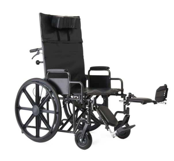 24 Inch Reclining Wheelchair with Elevating Leg Rests X76233