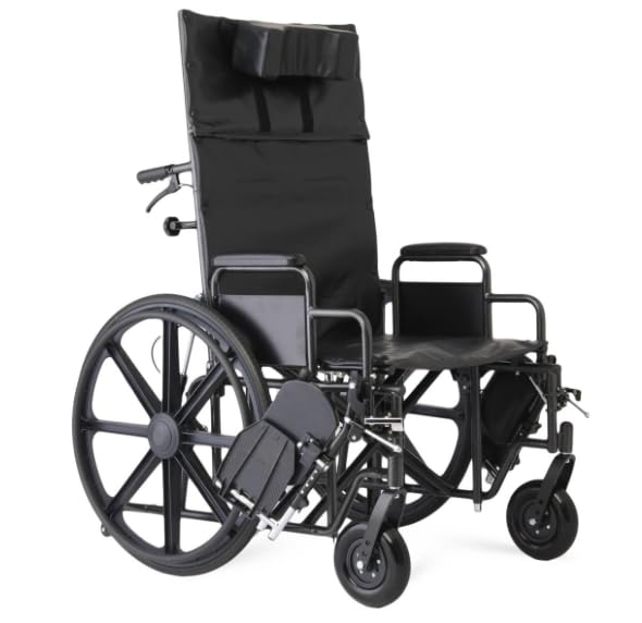 24 Inch Reclining Wheelchair with Elevating Leg Rests X76233