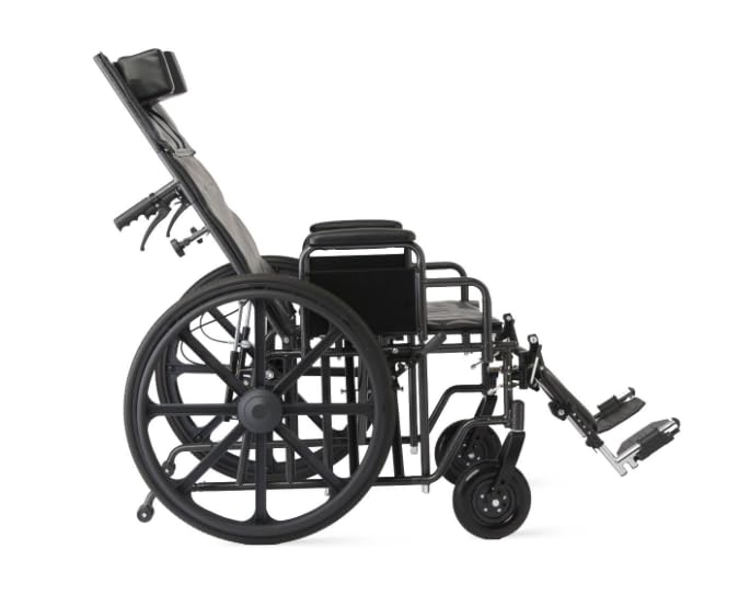 24 Inch Reclining Wheelchair with Elevating Leg Rests X76233