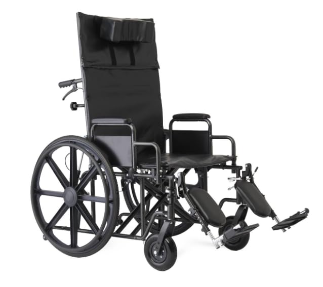 24 Inch Reclining Wheelchair with Elevating Leg Rests X76233