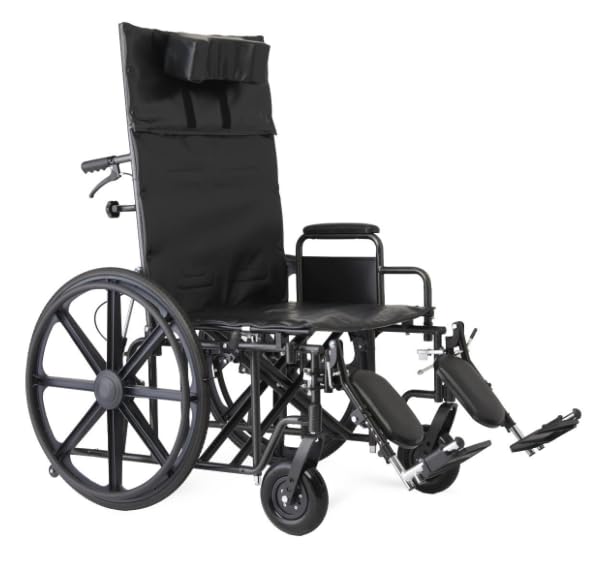 24 Inch Reclining Wheelchair with Elevating Leg Rests X76233