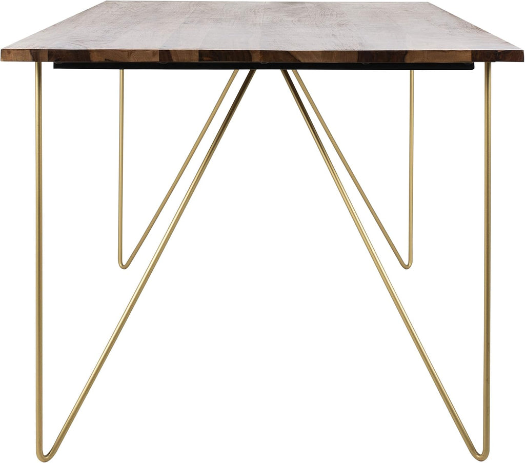 Walnut and Brass Dining Table A557