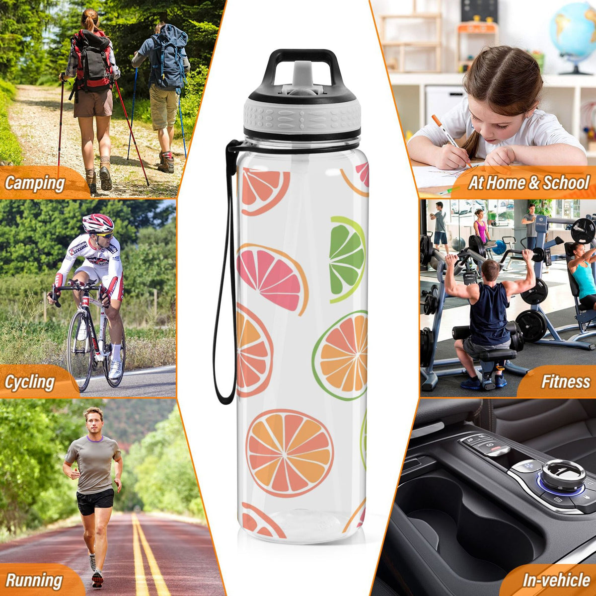 32oz Leakproof Tritan Sports Water Bottle with Straw M83140