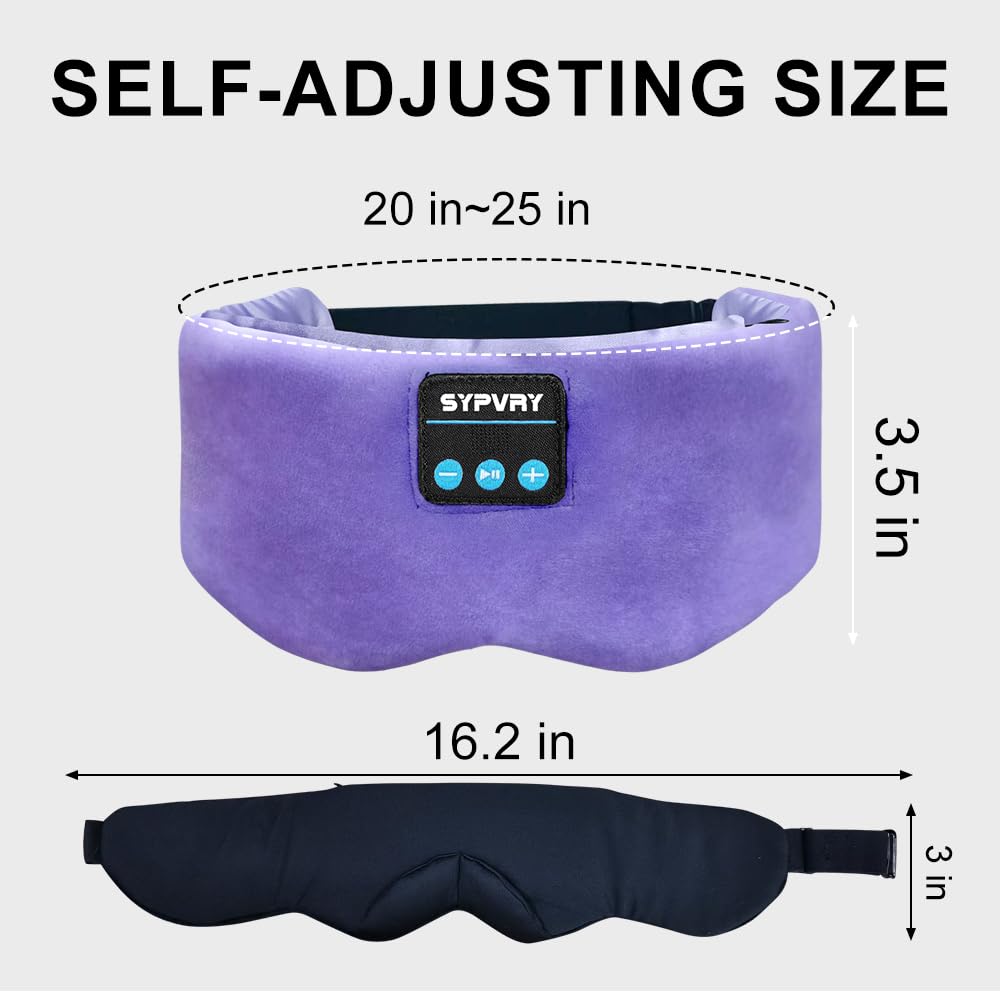 Bluetooth Sleep Mask Wireless Headphones Purple R6673