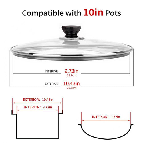 10 Inch Tempered Glass Pan Lid T724