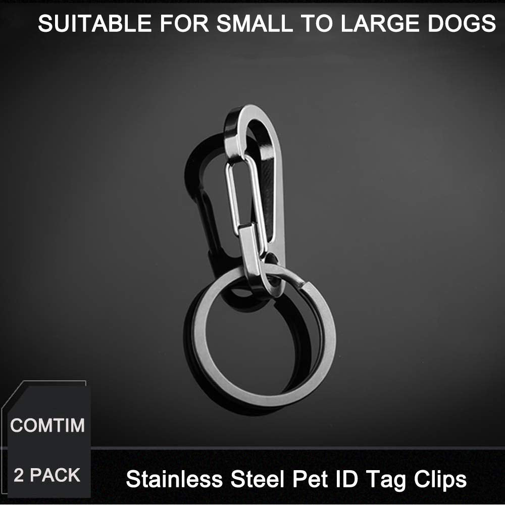 2 Pack Stainless Steel Dog Tag Clips O817897