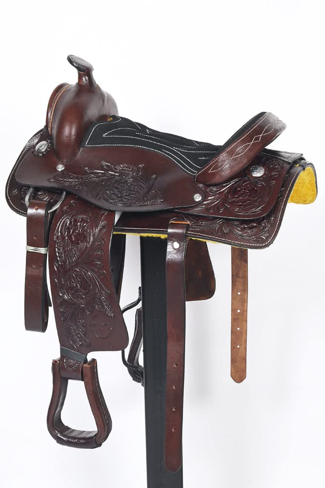 Dark Brown Leather Western Saddle L976522