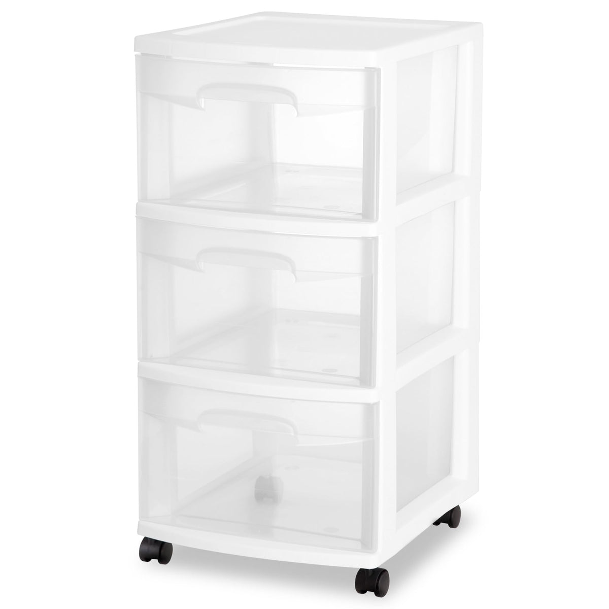 2 Pack White 3 Drawer Plastic Storage Cart J773