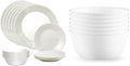 18 Piece Glass Dinnerware Set, Service for 6, 28 oz Soup Bowls Set of 6 Z7575