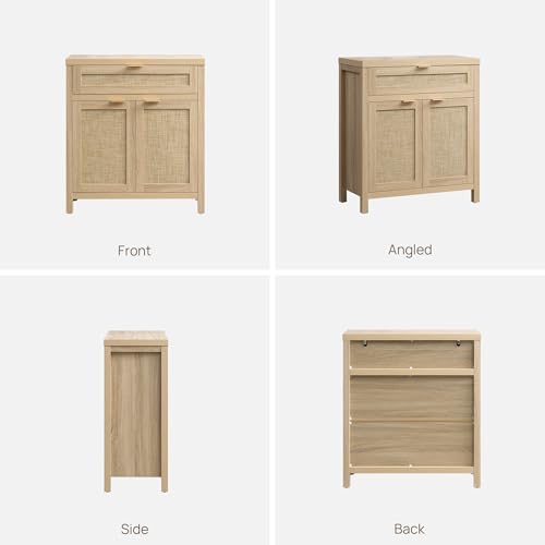 Rattan Storage Cabinet Set of 2 with Doors and Drawer V654442