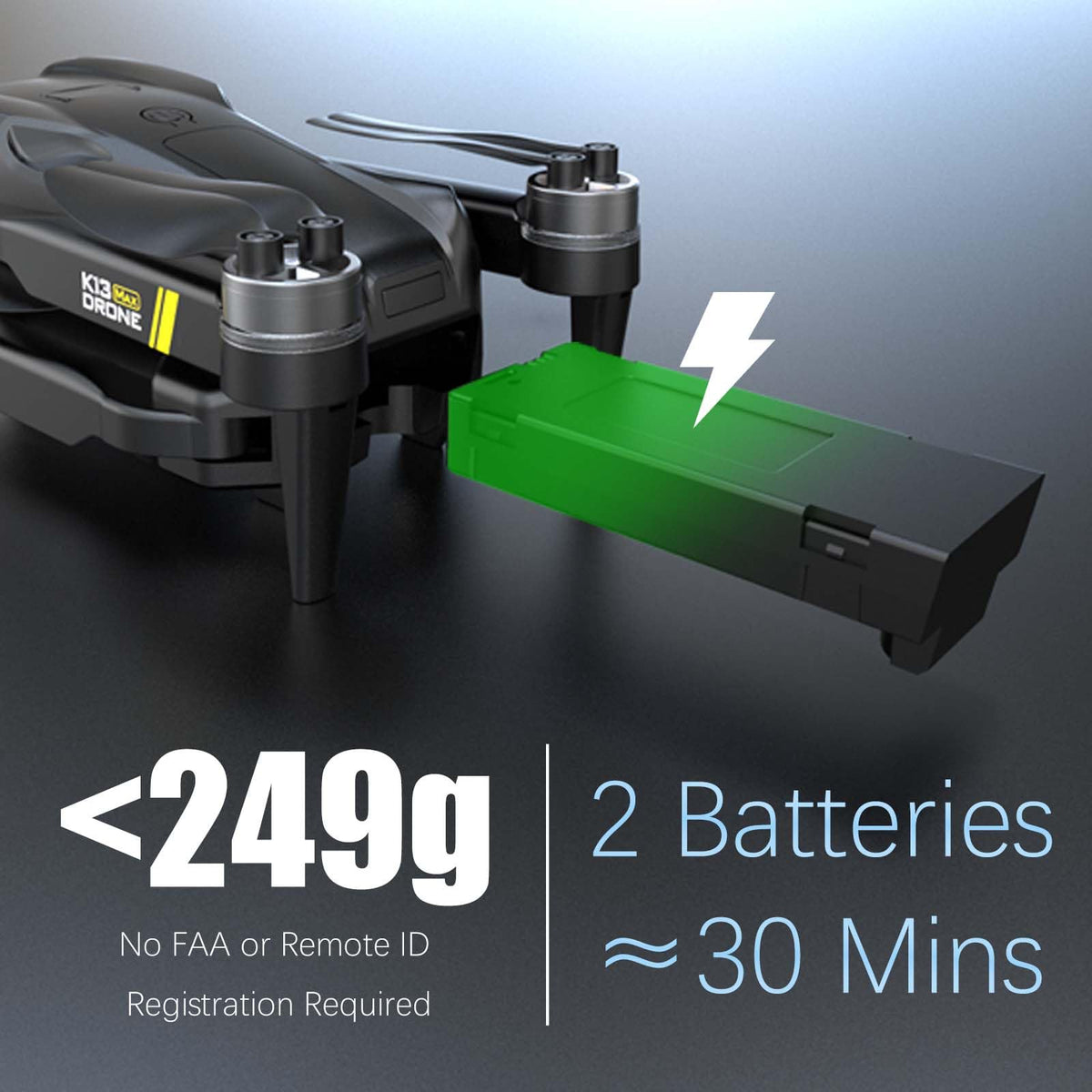Brushless Drone with Camera, 2 Batteries T934605