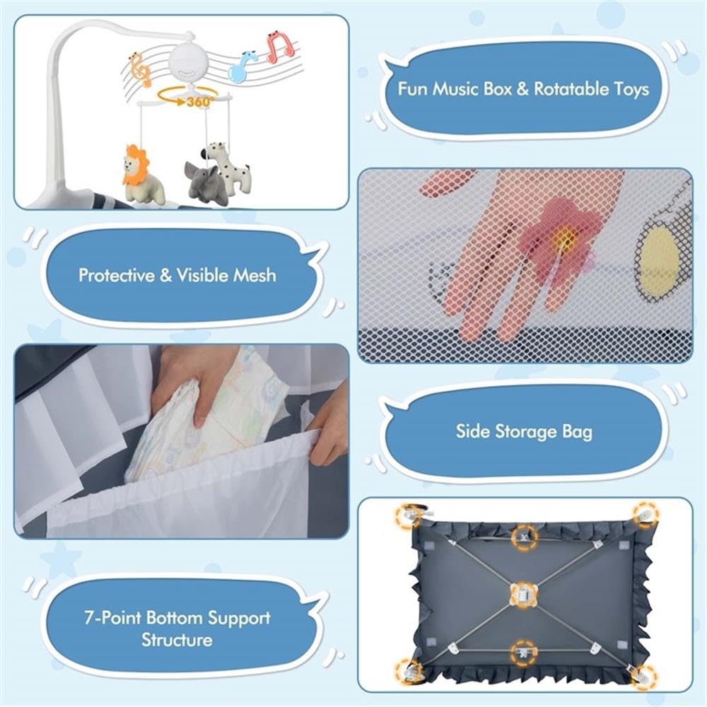 Portable Baby Crib with Bassinet and Changing Table P181358