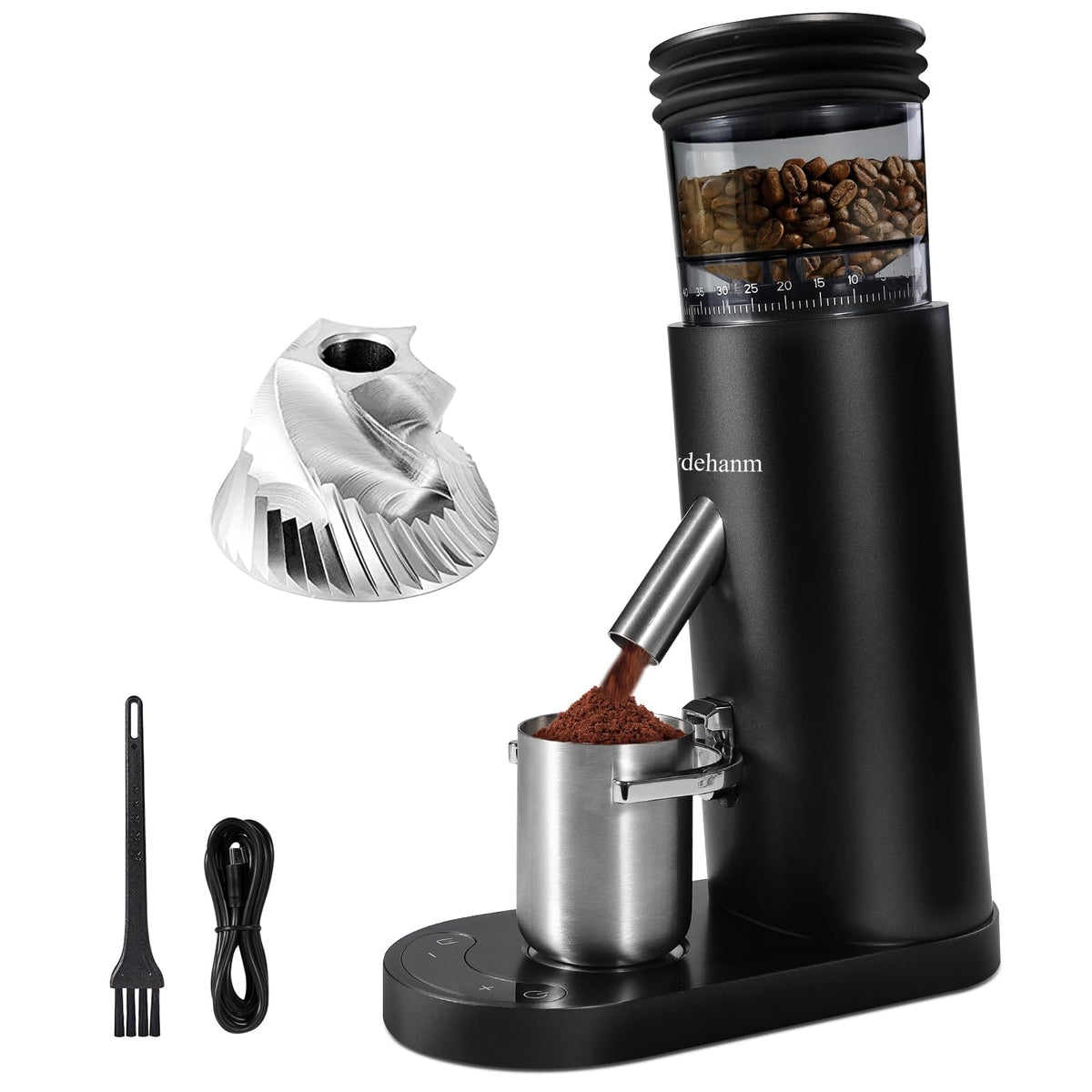 Cordless Black Conical Burr Coffee Grinder V187599