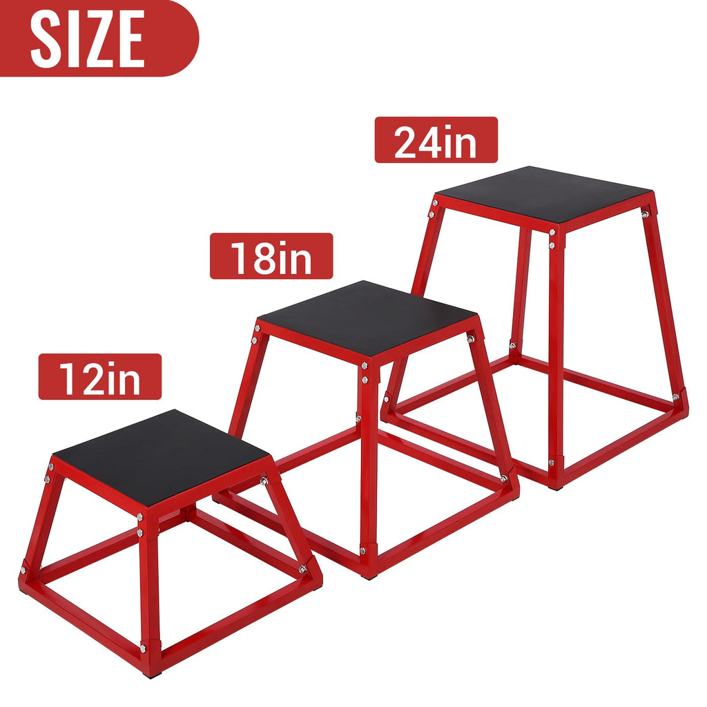 Steel Jump Box Set with Non-Slip Rubber Pad E2488