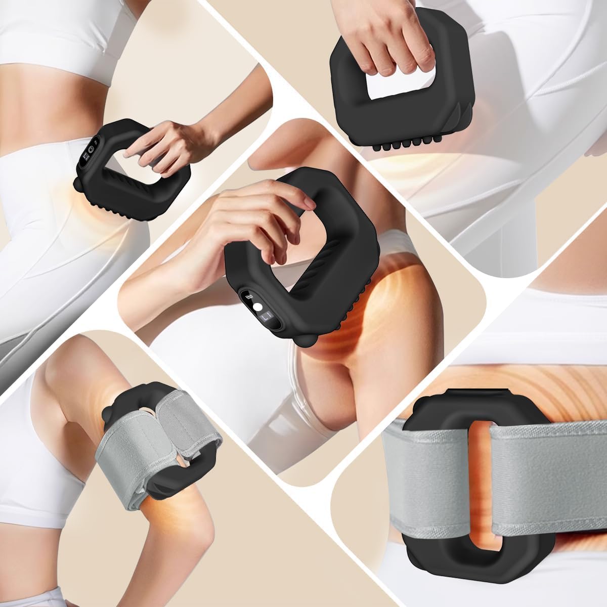 Adjustable Portable Cordless Full-Body Massager with Belt E98137