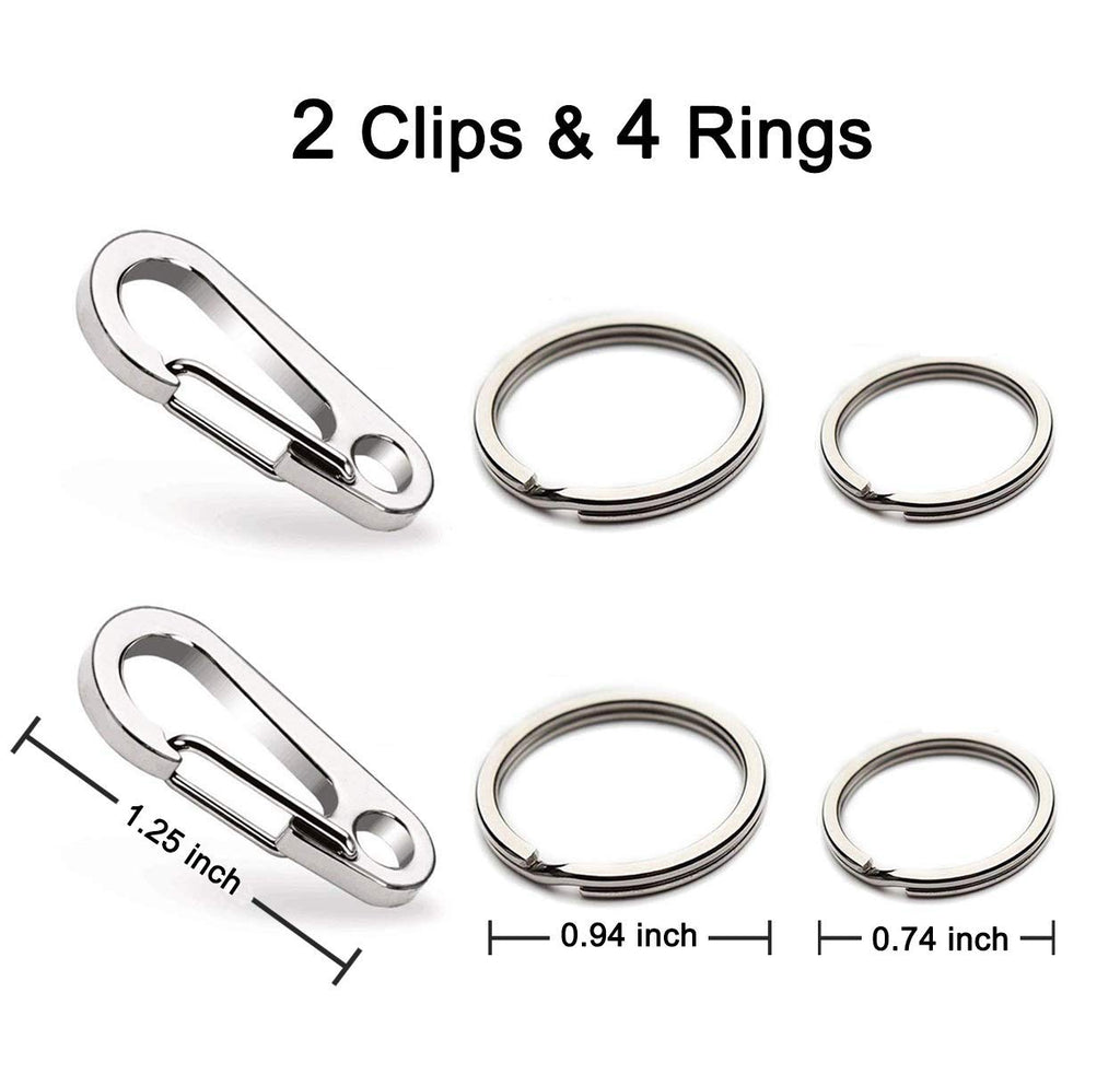 2 Pack Stainless Steel Dog Tag Clips O817897
