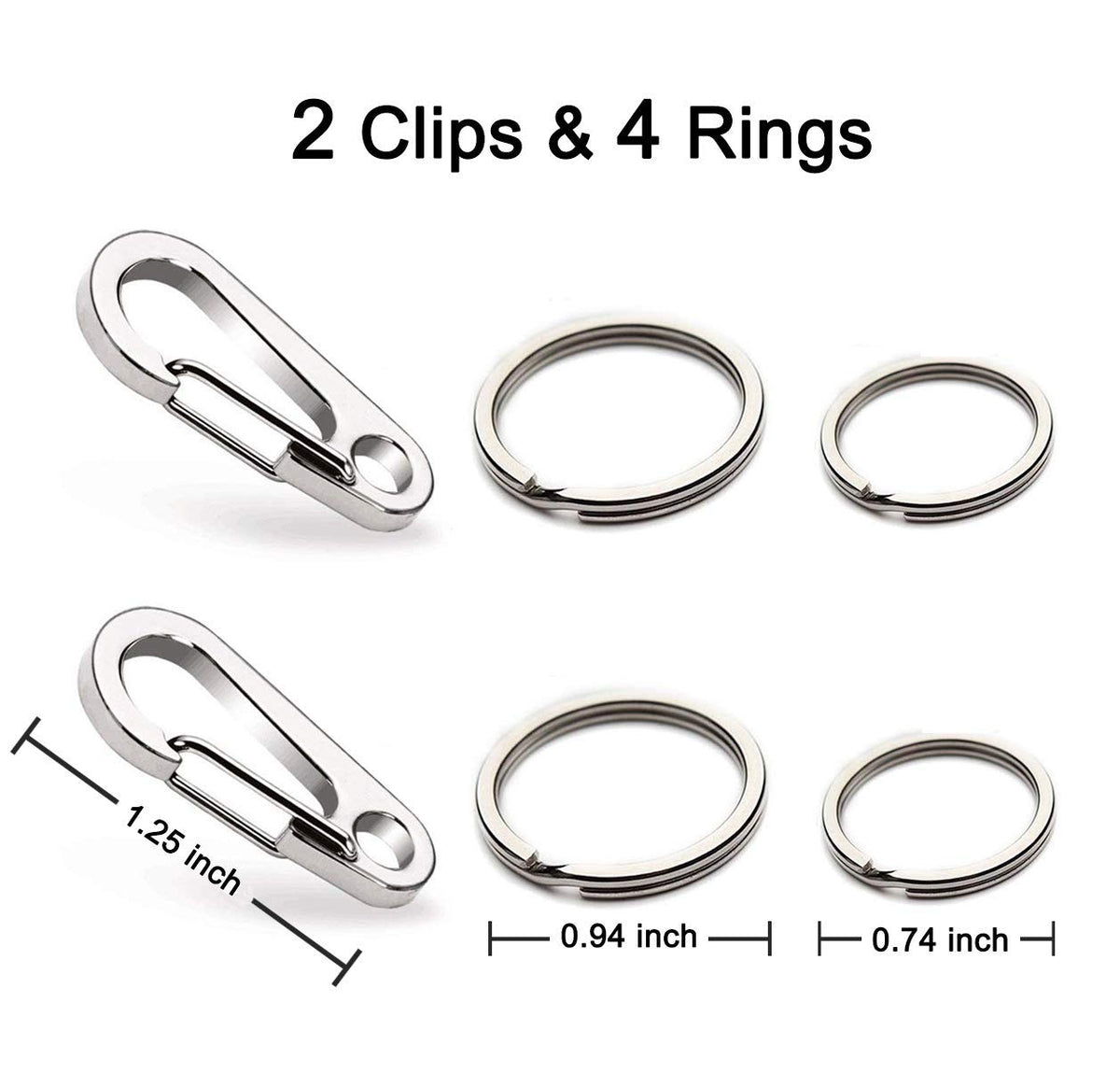 2 Pack Stainless Steel Dog Tag Clips O817897