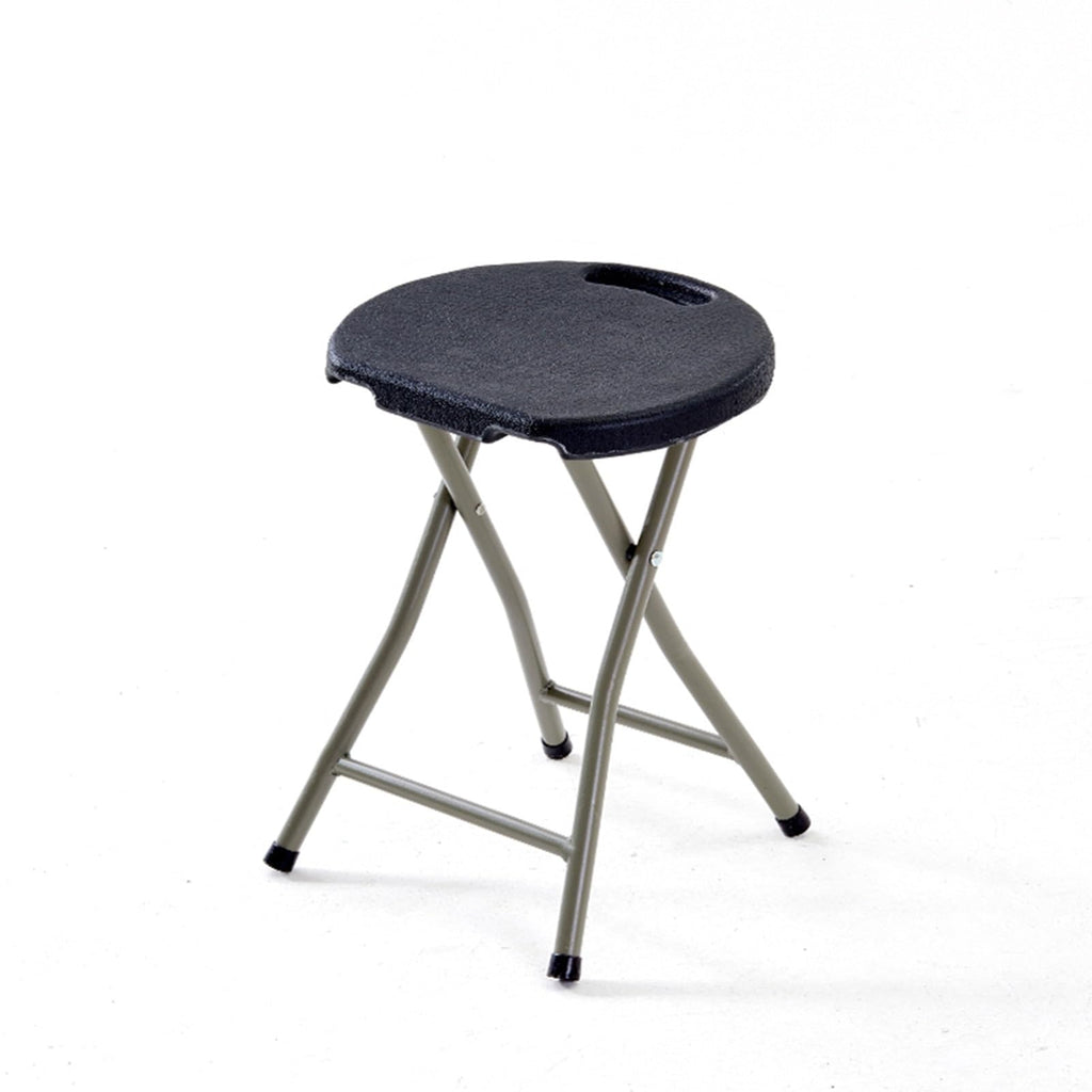 18 Inch Portable Folding Stool with Handle, 500lbs Capacity Round Plastic Chair Y3813