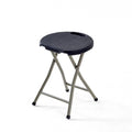 18 Inch Portable Folding Stool with Handle, 500lbs Capacity Round Plastic Chair Y3813
