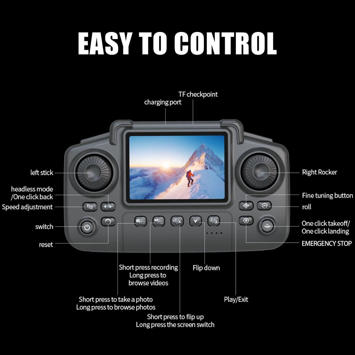 Brushless Drone with Camera, 2 Batteries T934605