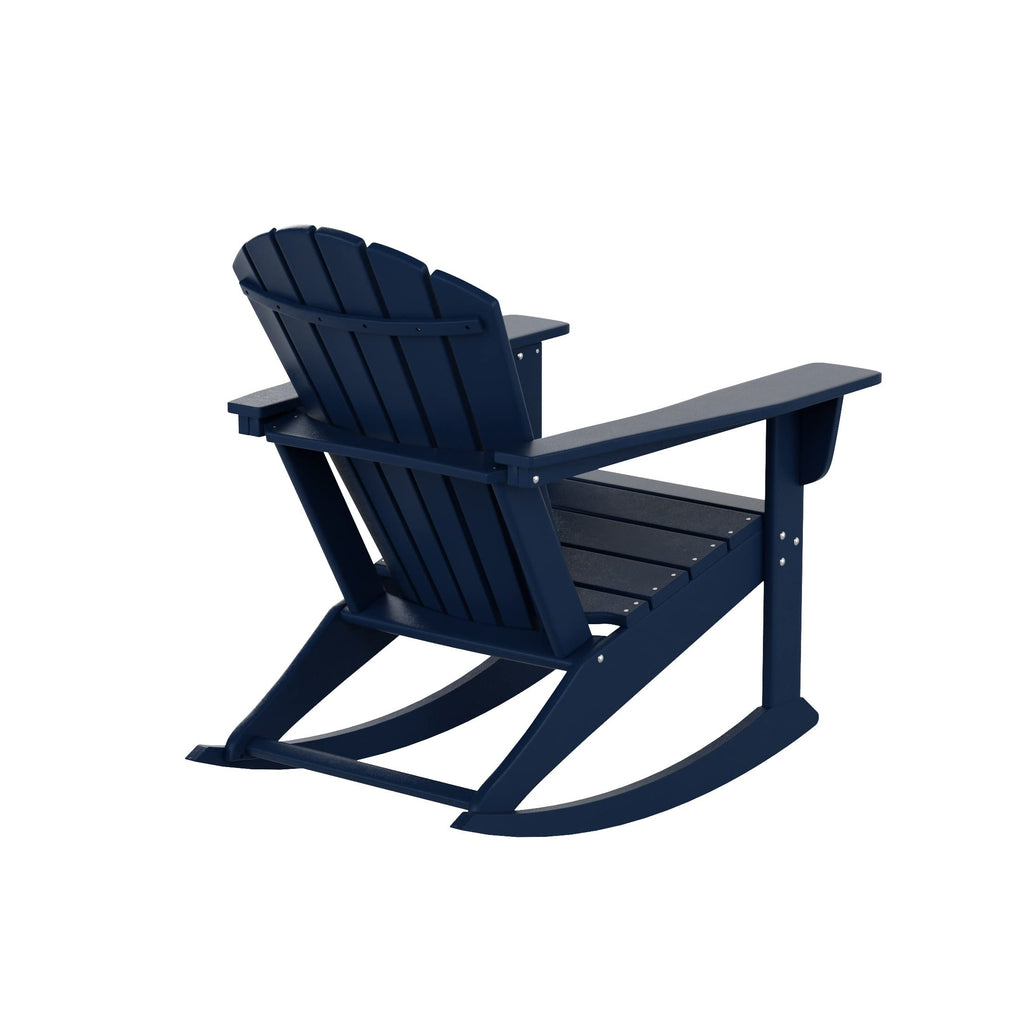 Navy Blue Poly Plastic Adirondack Rocking Chair X38140