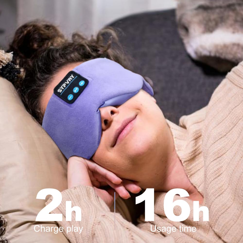 Bluetooth Sleep Mask Wireless Headphones Purple R6673